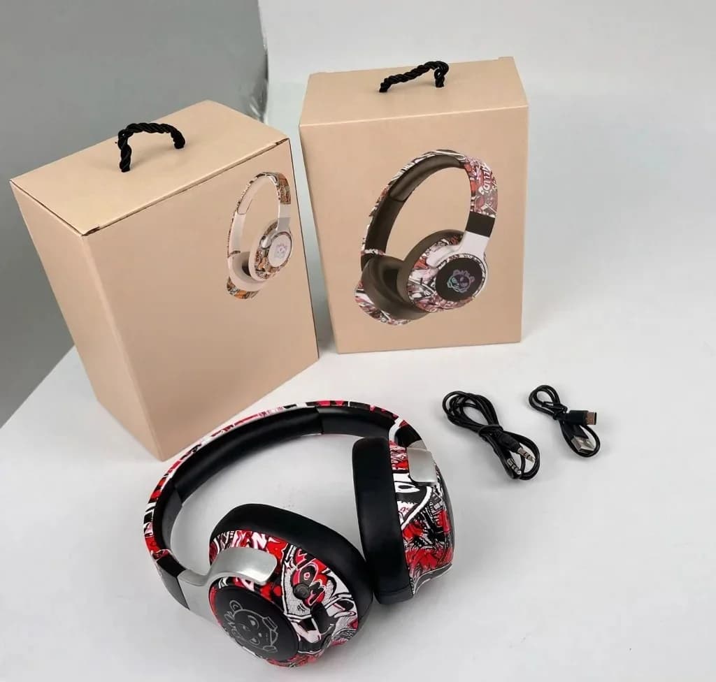 Casque sans fil supra-auriculaire graffiti avec radio FM et longue autonomie