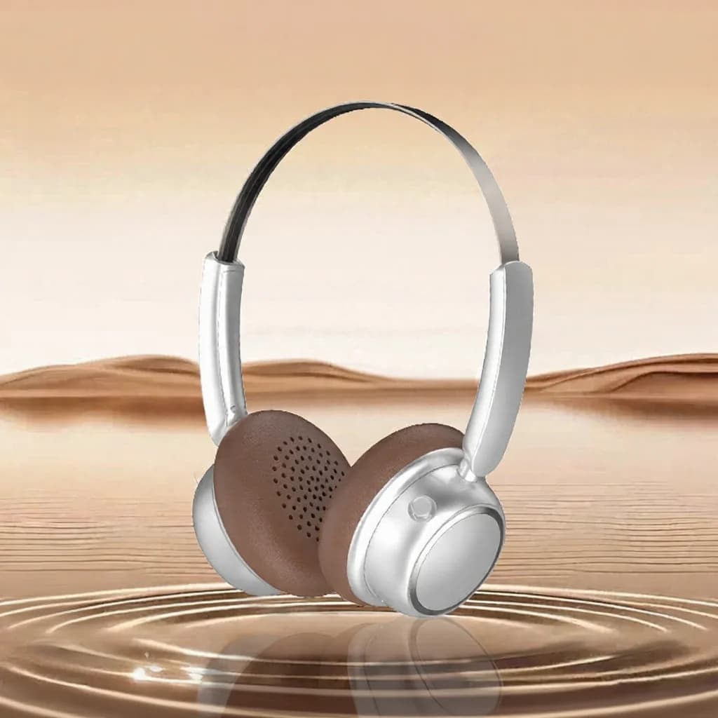 Casque Bluetooth sans fil rétro avec bandeau métallique et longue autonomie