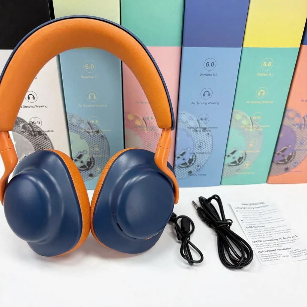 Casque Bluetooth sans fil supra-auriculaire avec radio FM et charge Type-C