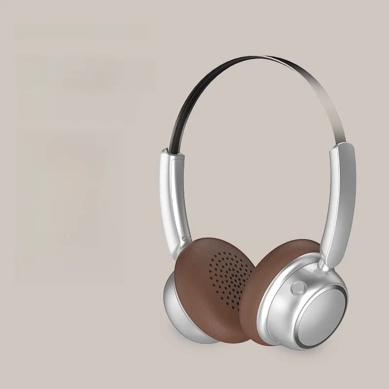 Casque Bluetooth sans fil rétro avec bandeau métallique et longue autonomie