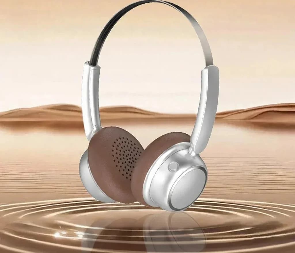 Casque Bluetooth sans fil rétro avec bandeau métallique et longue autonomie