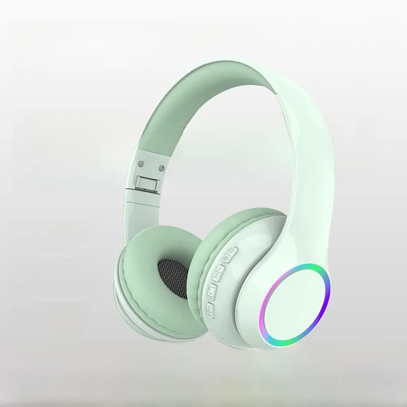 Casque Bluetooth sans fil supra-auriculaire avec lumières LED et micro