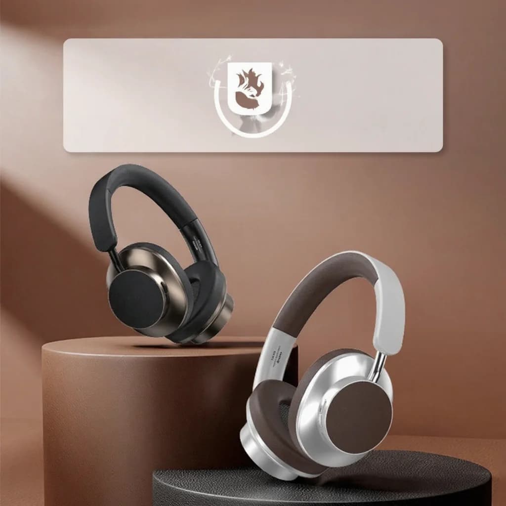 Casque Bluetooth sans fil rétro circum-auriculaire avec radio FM et lecteur de carte TF