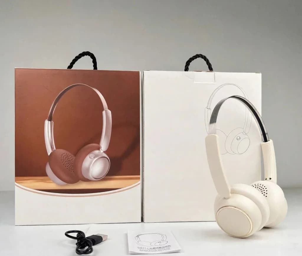 Casque sans fil rétro circum-auriculaire avec radio FM et Bluetooth 5.4
