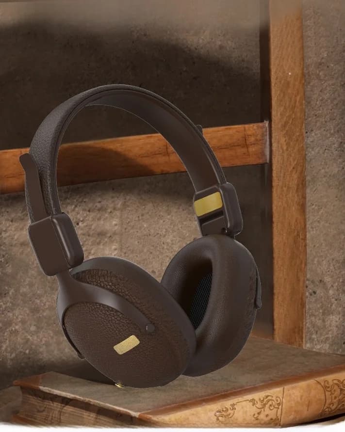 Casque sans fil rétro supra-auriculaire Bluetooth 5.4 avec longue autonomie