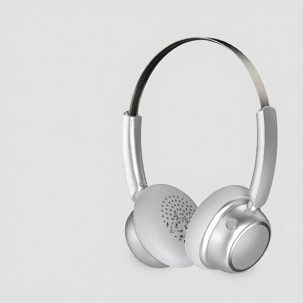Casque Bluetooth sans fil rétro avec bandeau métallique et longue autonomie