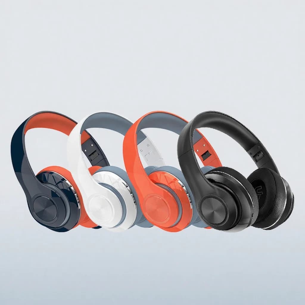 Casque sans fil supra-auriculaire avec radio FM et lecteur de carte TF