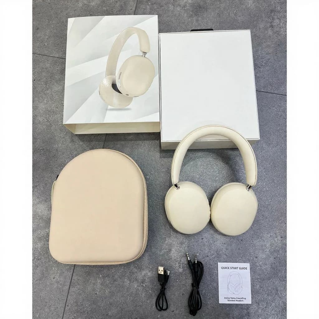 Casque sans fil supra-auriculaire ANC avec coussinets en cuir protéiné