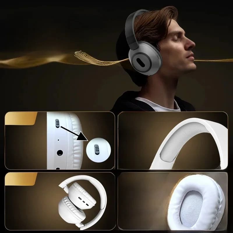 Casque circum-auriculaire Bluetooth sans fil avec longue autonomie