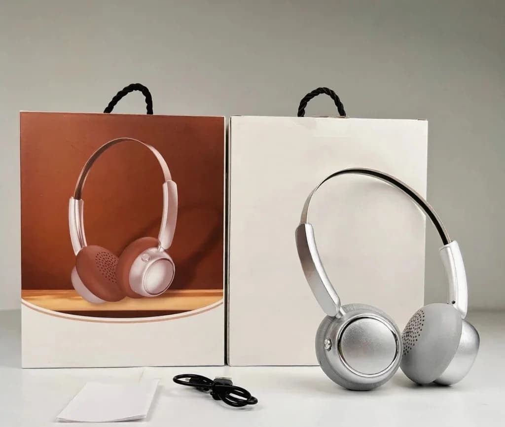 Casque sans fil rétro circum-auriculaire avec radio FM et Bluetooth 5.4