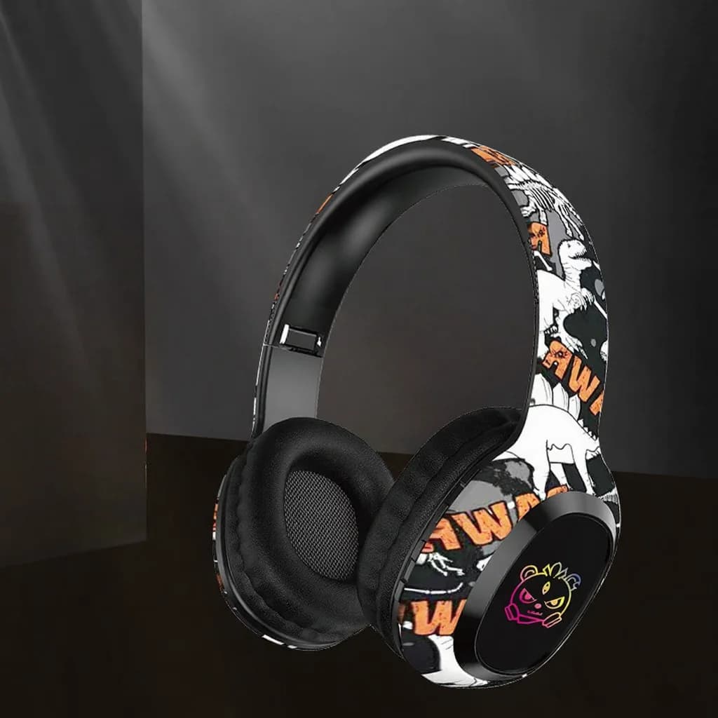 Casque Bluetooth supra-auriculaire avec radio FM et lumières LED