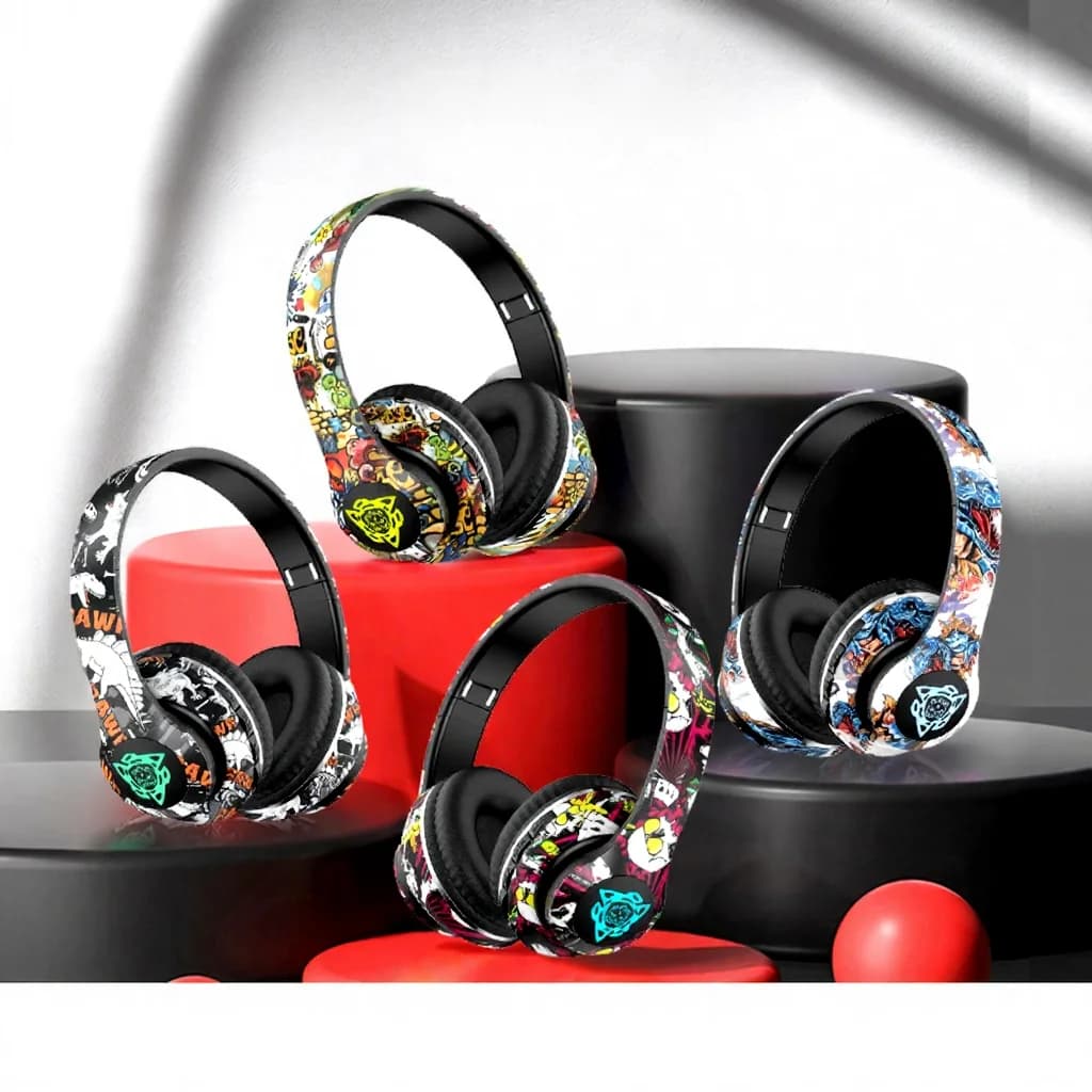 Casque Bluetooth sans fil circum-auriculaire avec micro, haut-parleur 40 mm, batterie 350 mAh