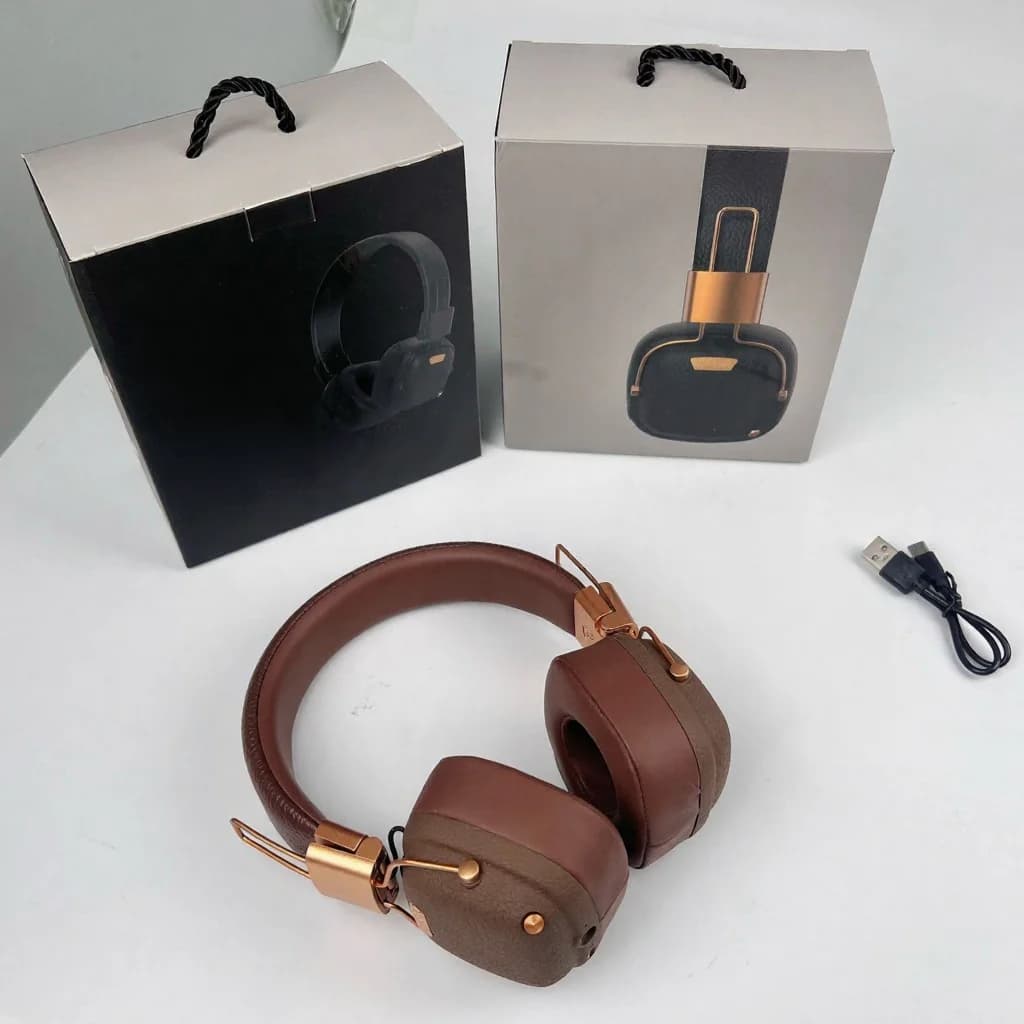 Casque Bluetooth rétro supra-auriculaire avec modes EQ et design pliable