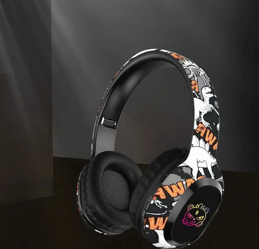 Casque Bluetooth supra-auriculaire avec radio FM et lumières LED