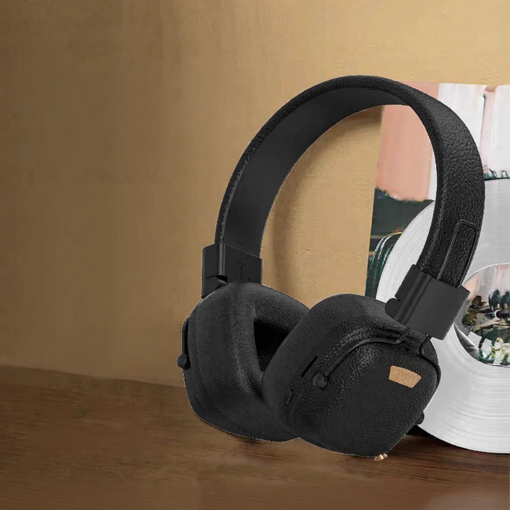 Casque Bluetooth rétro supra-auriculaire avec modes EQ et design pliable