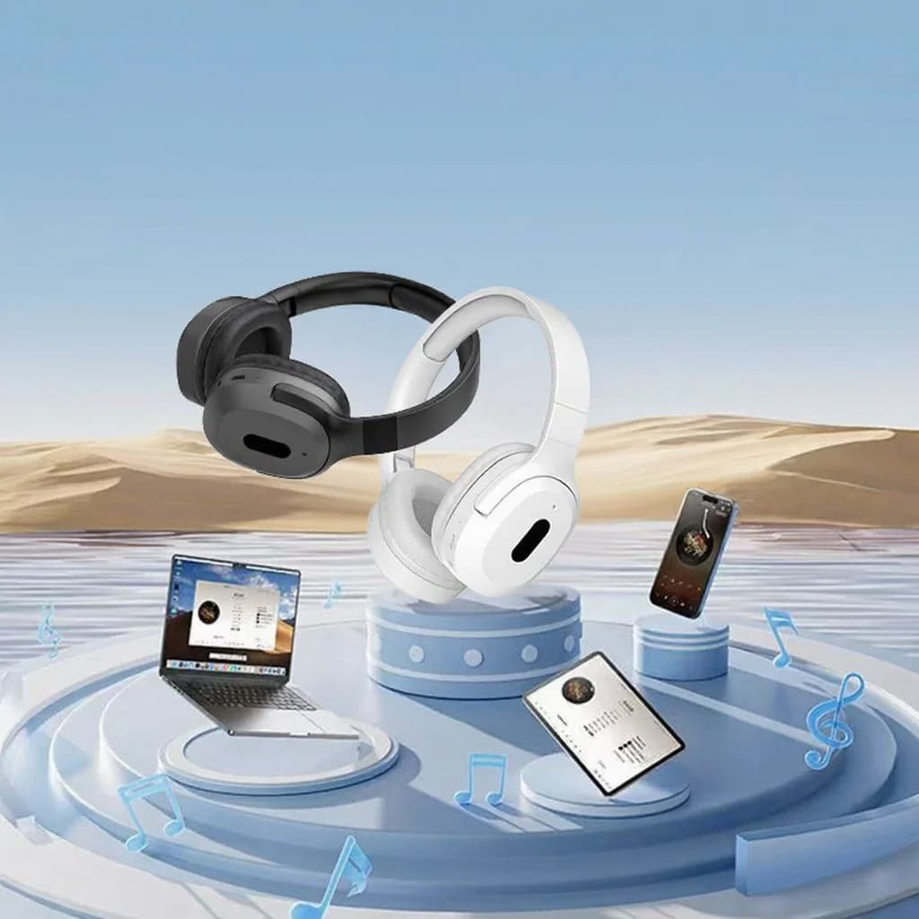 Casque Bluetooth sans fil supra-auriculaire Type-C musique stéréo