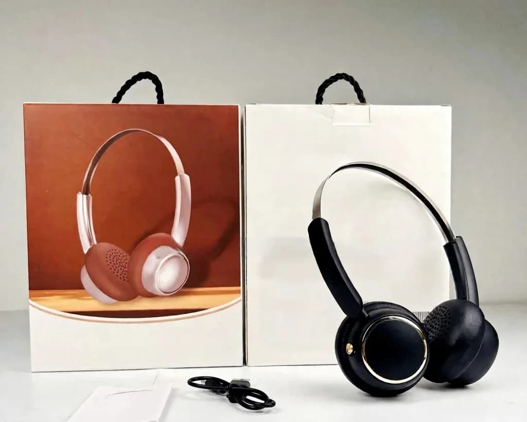 Casque sans fil rétro circum-auriculaire avec radio FM et Bluetooth 5.4