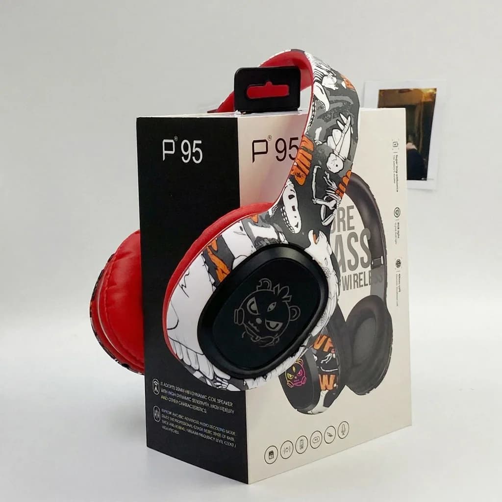 Casque Bluetooth supra-auriculaire avec radio FM et lumières LED