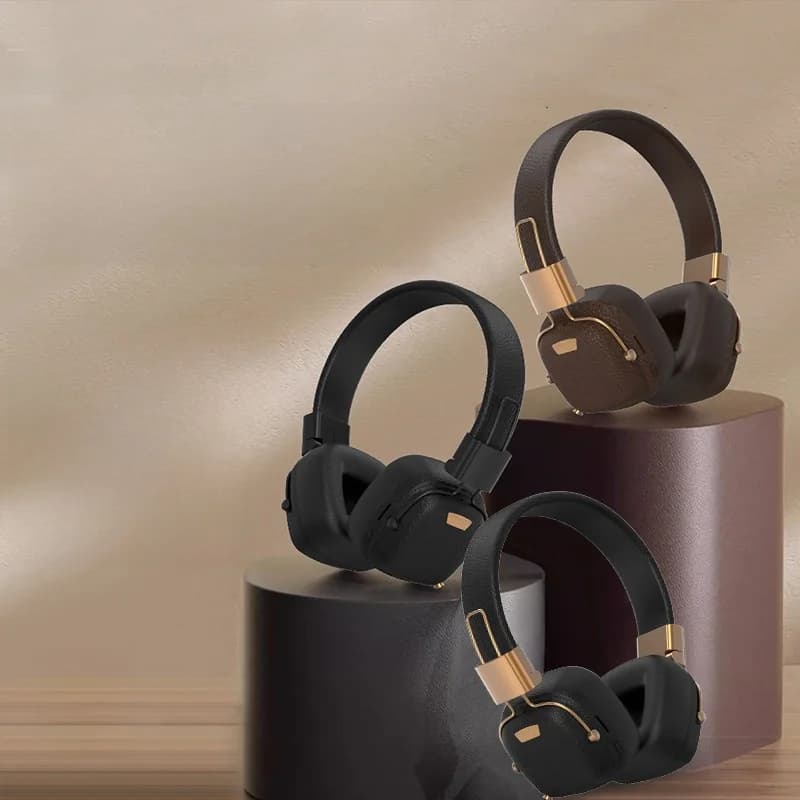 Casque Bluetooth rétro supra-auriculaire avec modes EQ et design pliable