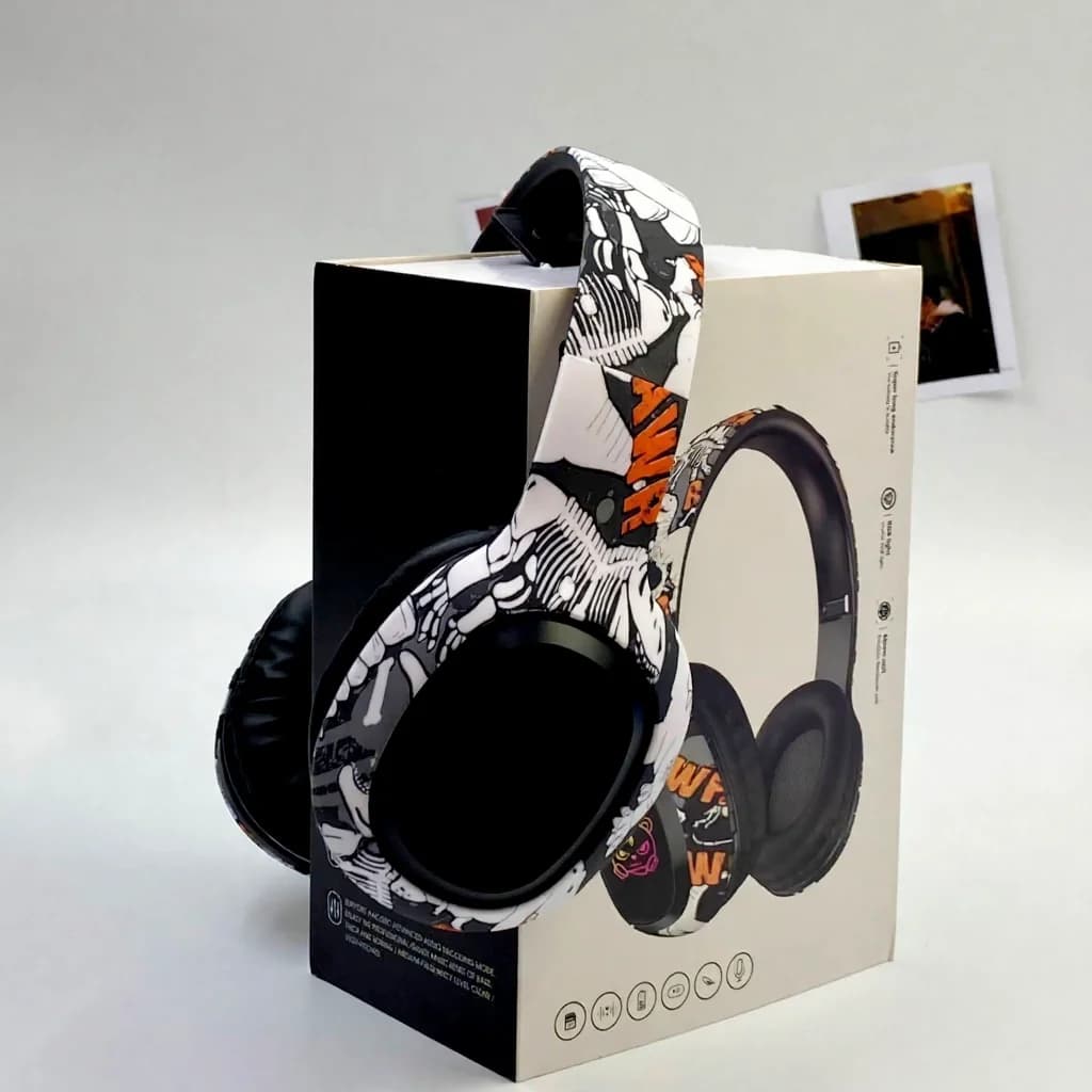 Casque Bluetooth supra-auriculaire avec radio FM et lumières LED