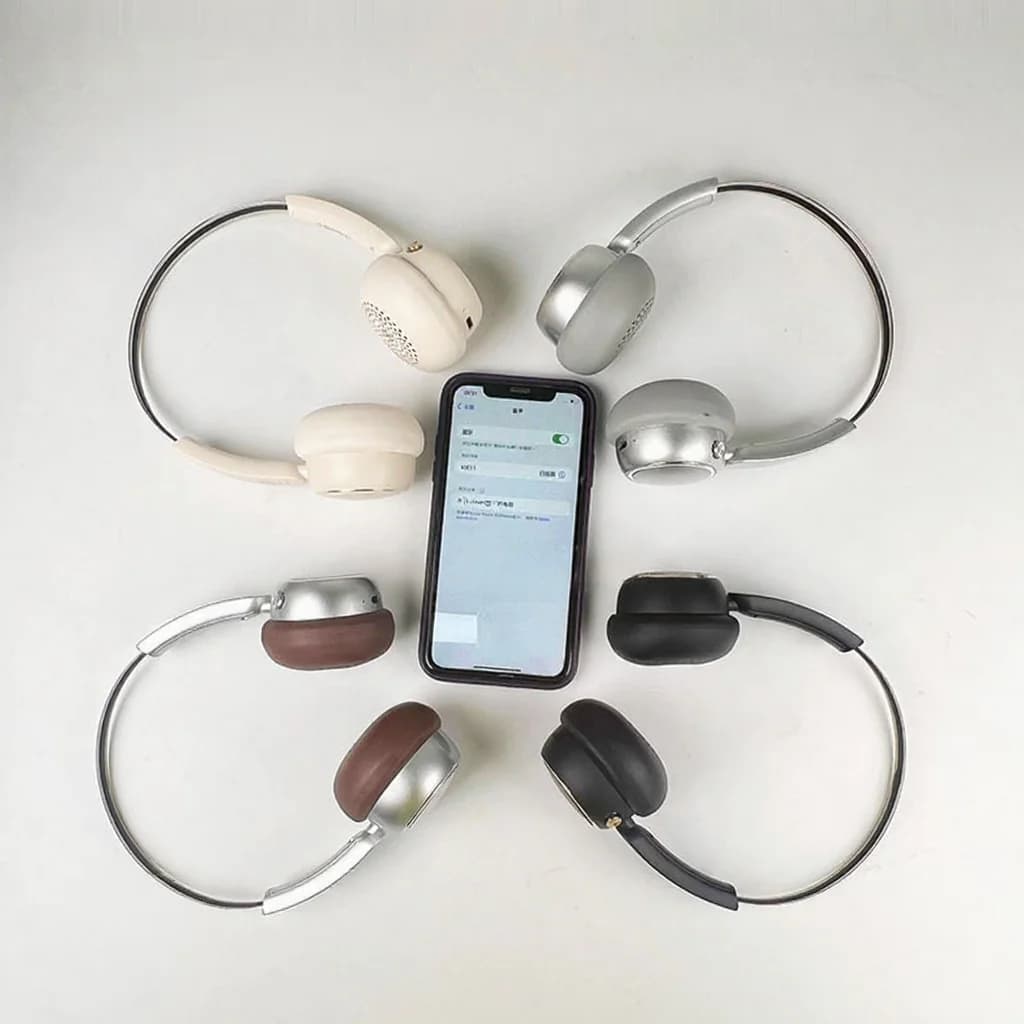 Casque sans fil rétro circum-auriculaire avec radio FM et Bluetooth 5.4