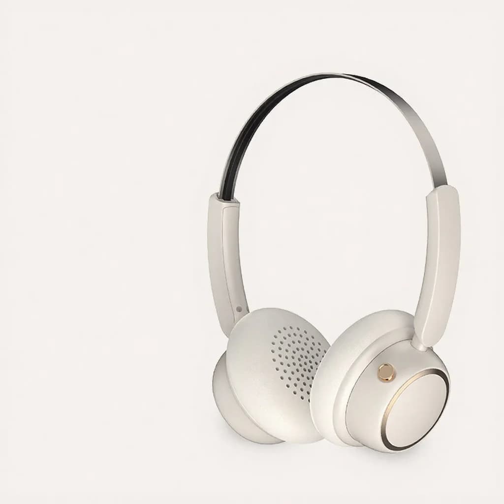 Casque Bluetooth sans fil rétro avec bandeau métallique et longue autonomie