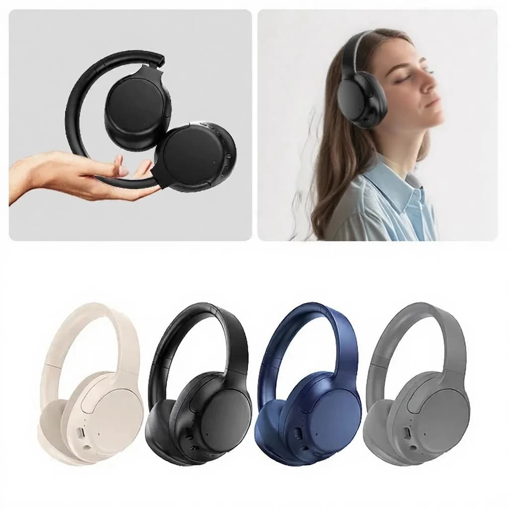 Casque Bluetooth sans fil à réduction de bruit active, supra-auriculaire, longue autonomie