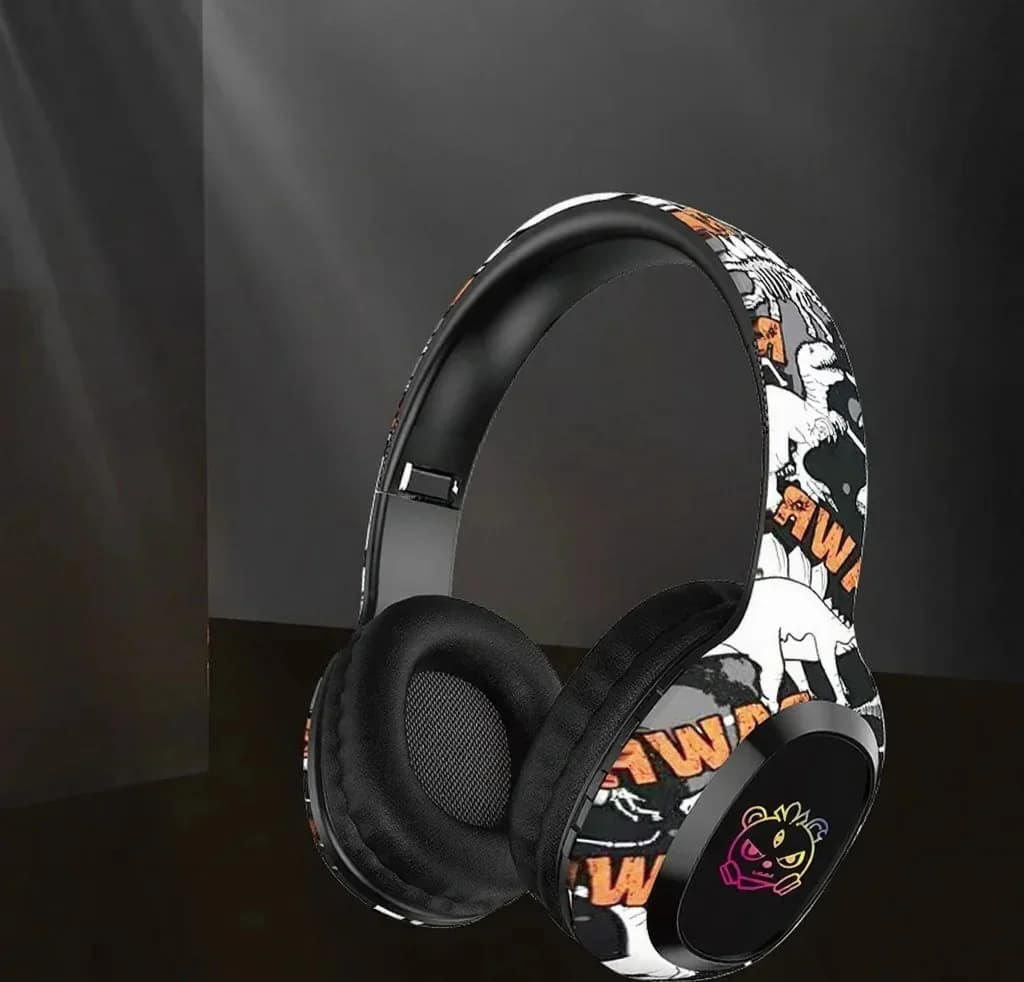 Casque Bluetooth supra-auriculaire avec radio FM et lumières LED