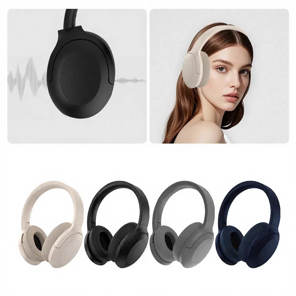 Casque Bluetooth supra-auriculaire sans fil stéréo à réduction active du bruit