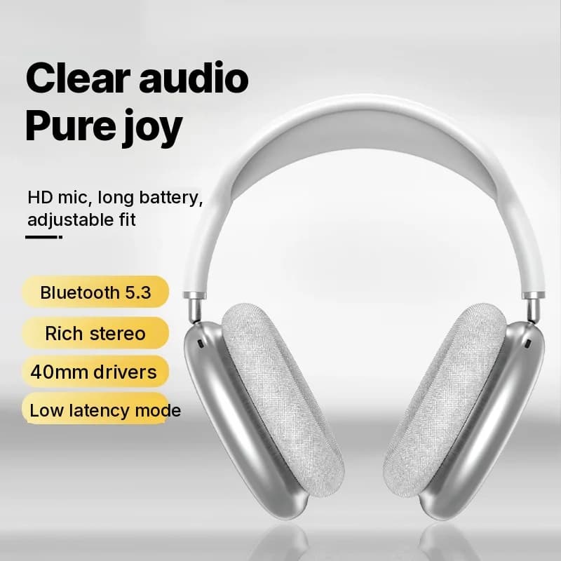 Casque sans fil Bluetooth supra-auriculaire avec basses profondes et charge Type-C