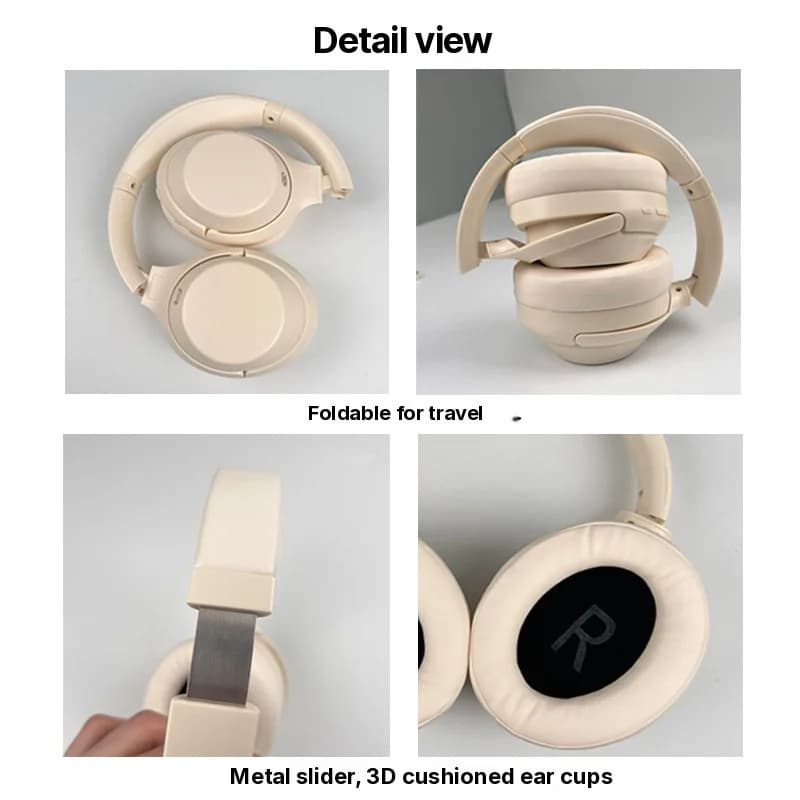 Casque sans fil Bluetooth supra-auriculaire avec réduction active du bruit