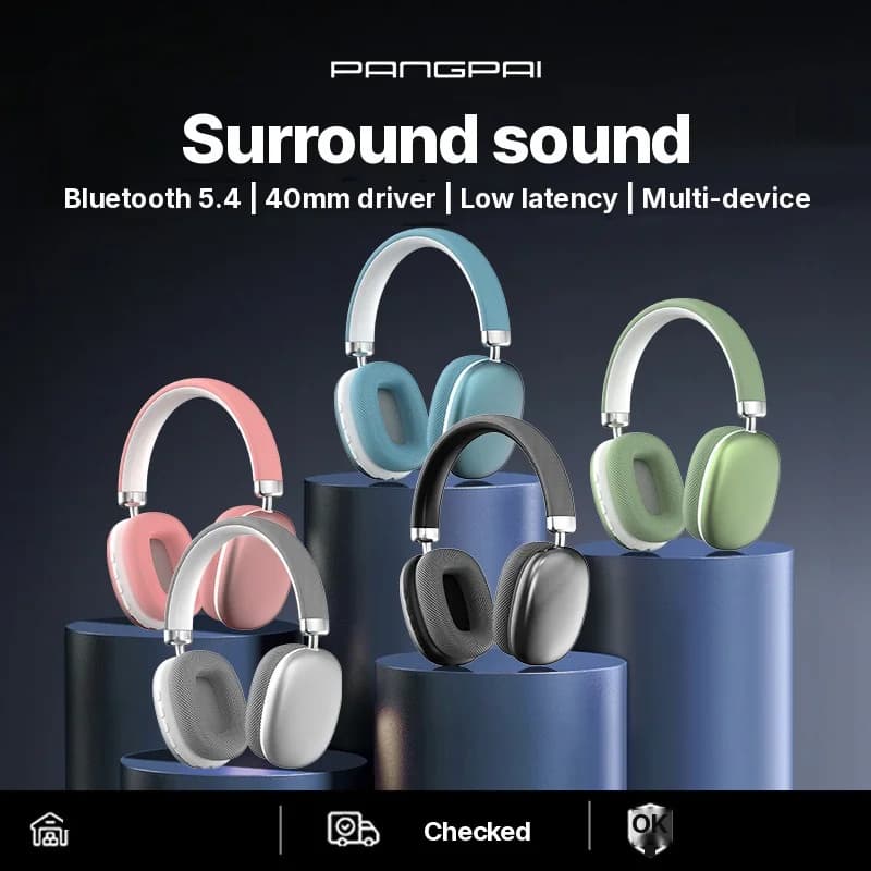 Casque sans fil supra-auriculaire avec radio FM et slot pour carte TF