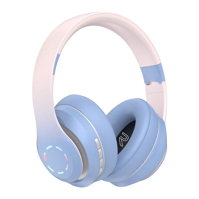 Casque sans fil supra-auriculaire avec éclairage LED et radio FM