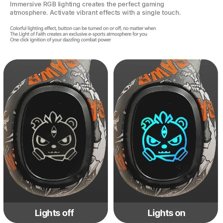 Casque Bluetooth supra-auriculaire avec radio FM et lumières LED