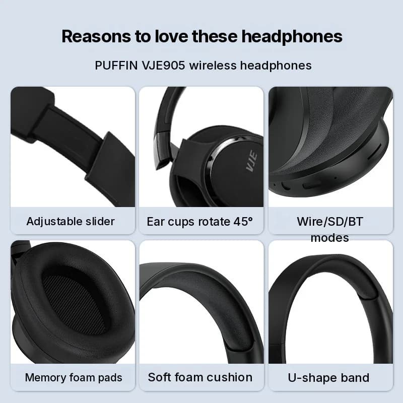Casque sans fil supra-auriculaire avec longue autonomie et Bluetooth 5.4