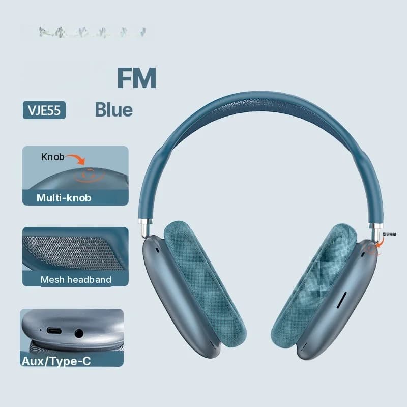 Casque supra-auriculaire Bluetooth 5.4 avec molette rotative et radio FM