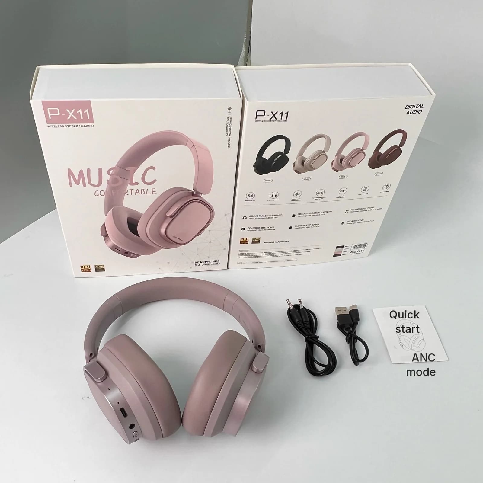 Casque sans fil rétro à réduction active de bruit