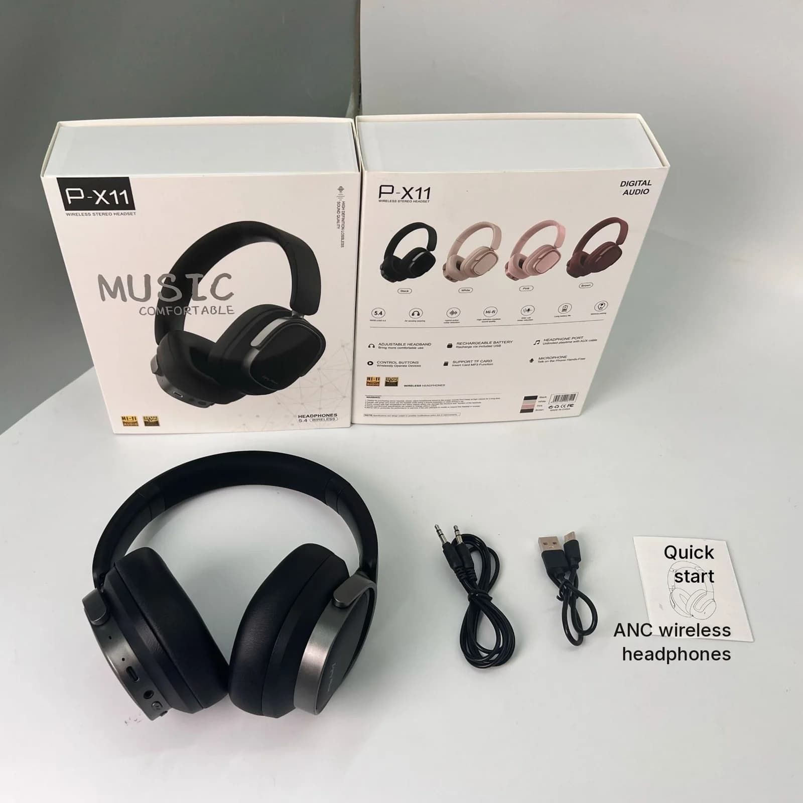 Casque sans fil rétro à réduction active de bruit