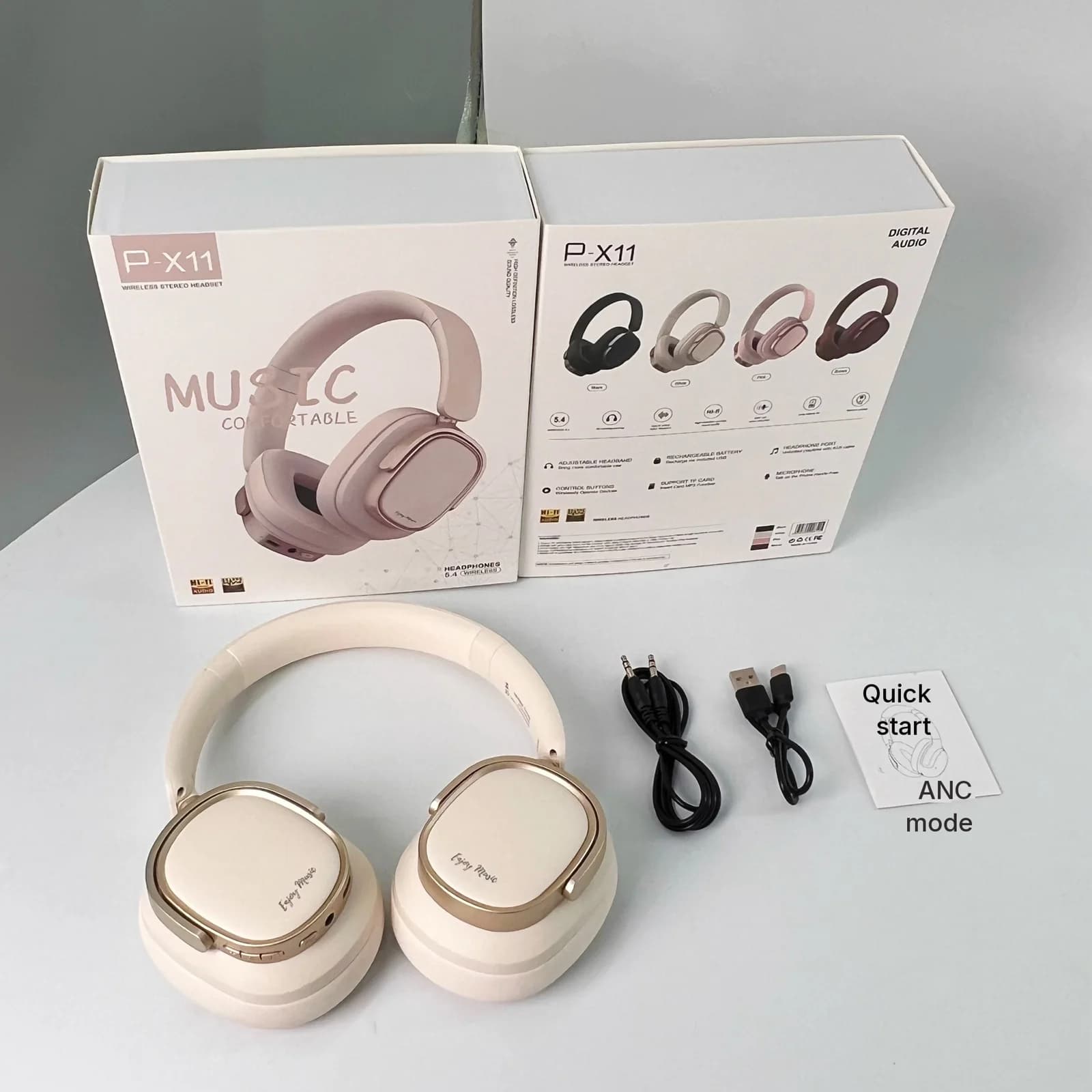 Casque Bluetooth rétro supra-auriculaire avec réduction active de bruit