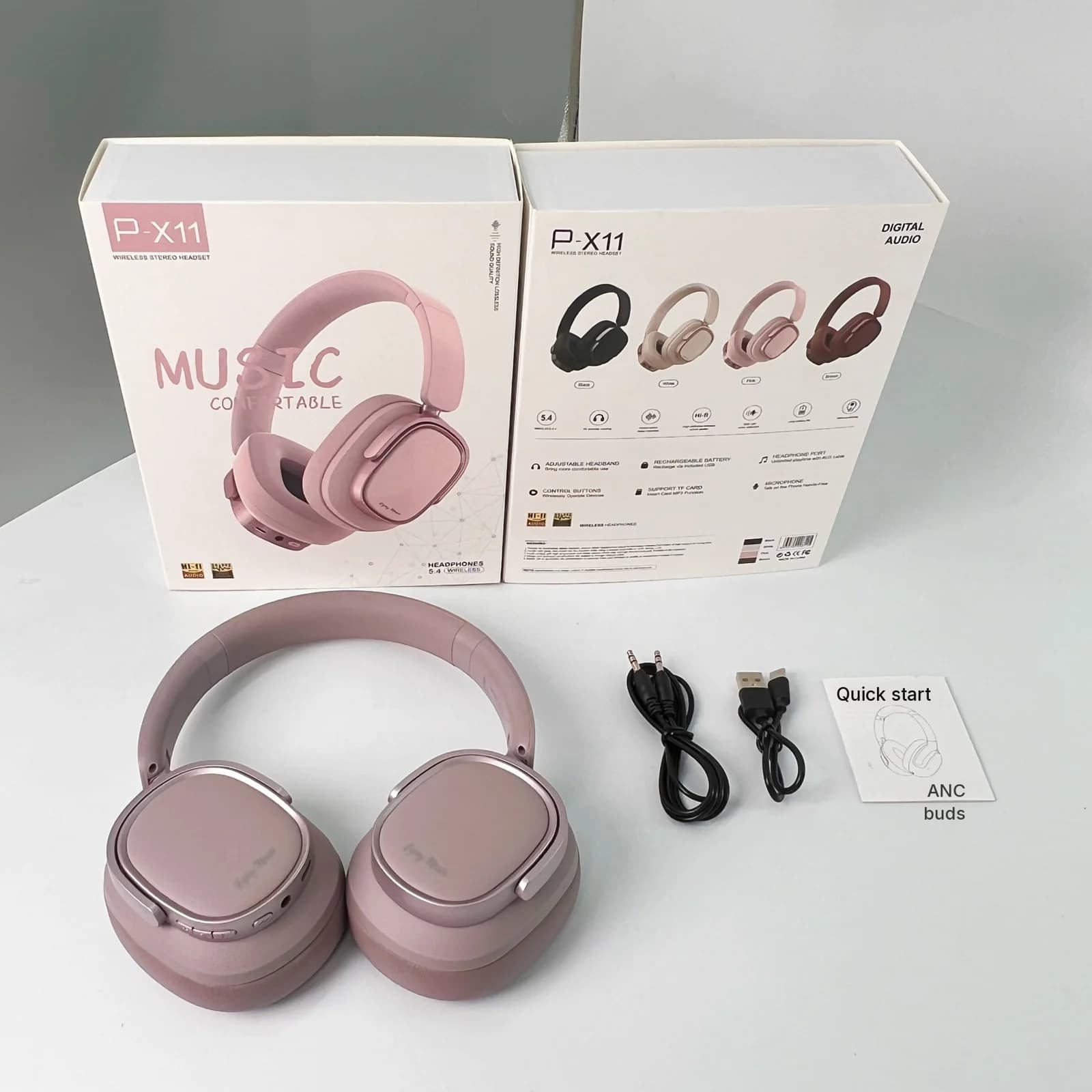 Casque Bluetooth rétro supra-auriculaire avec réduction active de bruit