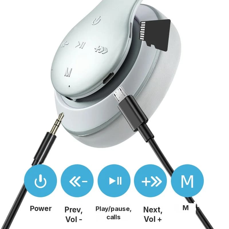 Casque Bluetooth sans fil circum-auriculaire à longue autonomie