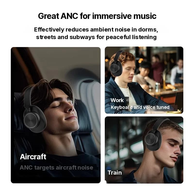 Casque sans fil supra-auriculaire avec réduction active du bruit et 35 h d'autonomie
