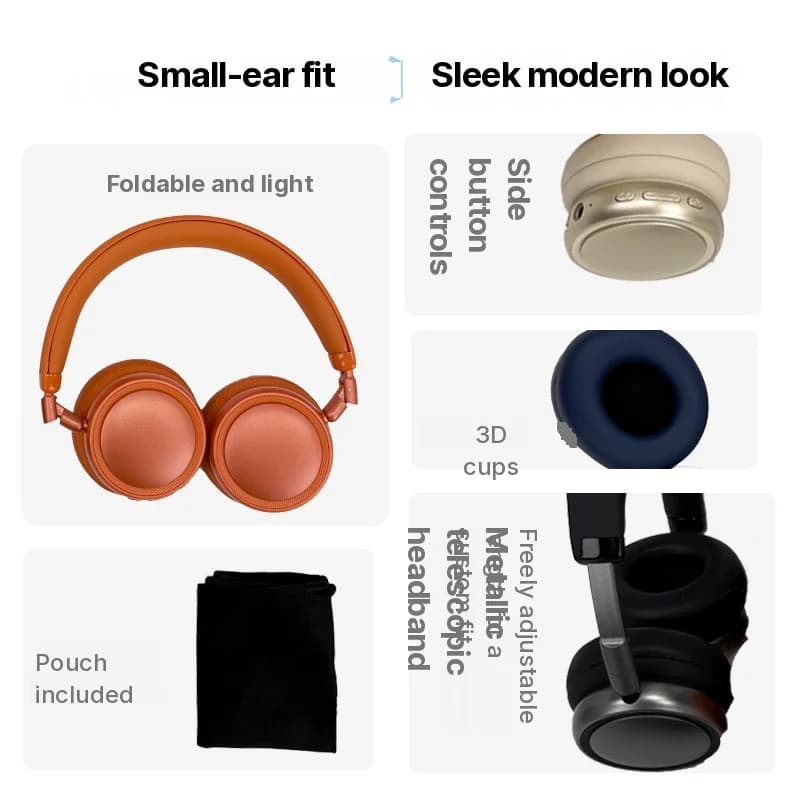 Casque sans fil supra-auriculaire avec réduction de bruit active et longue autonomie