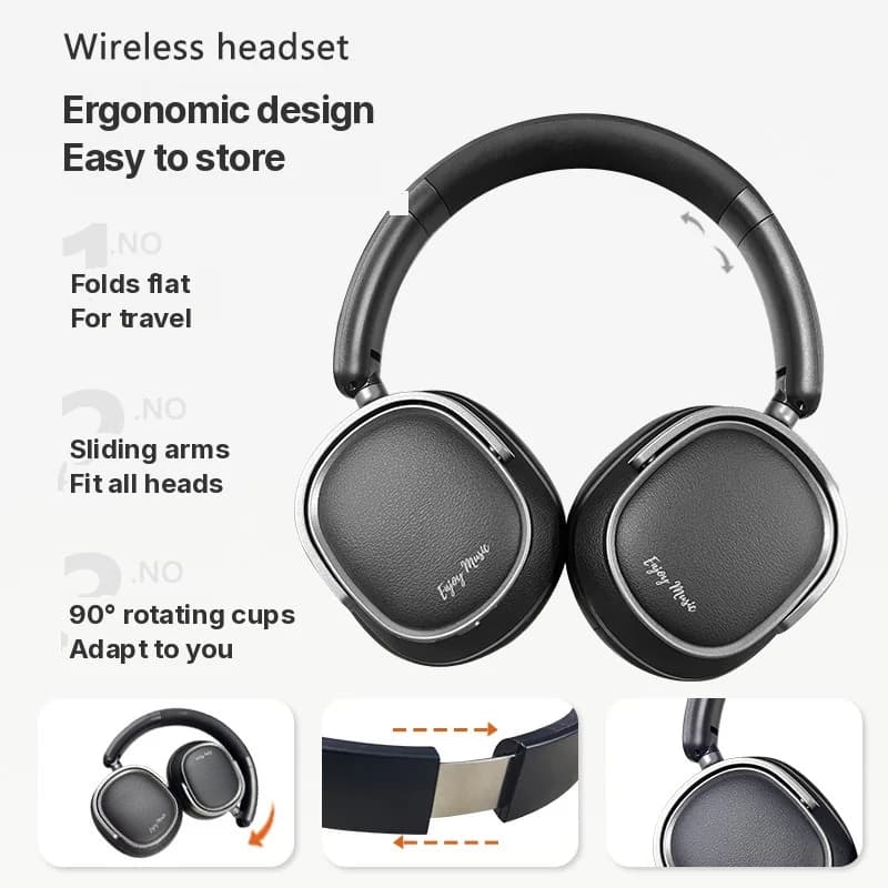 Casque Bluetooth rétro supra-auriculaire avec réduction active de bruit