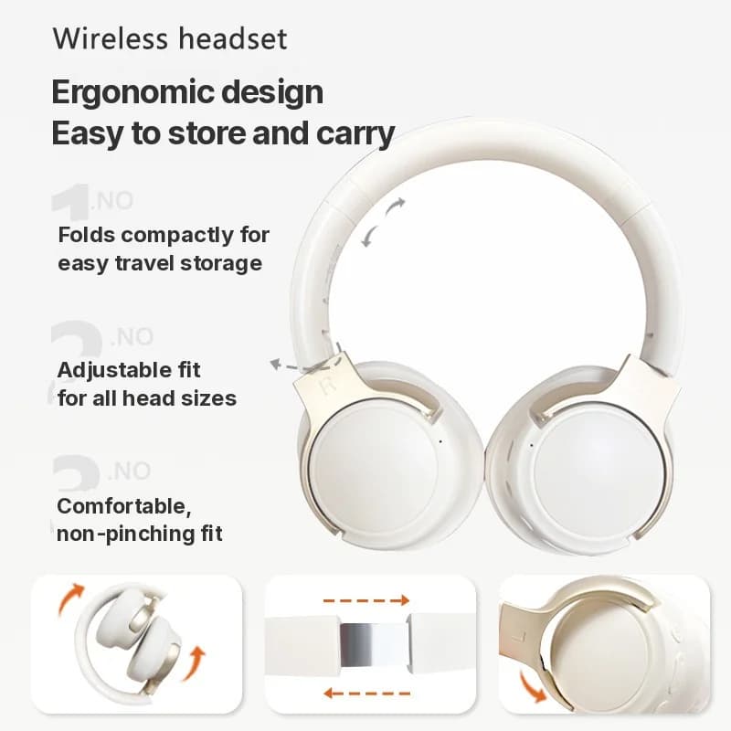 Casque Bluetooth supra-auriculaire sans fil à réduction active du bruit