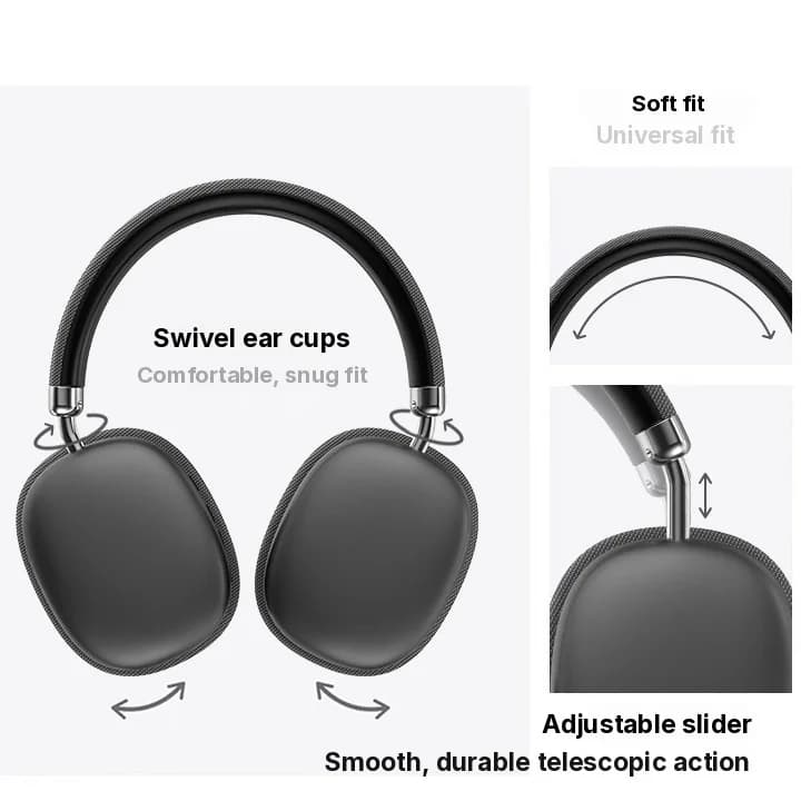 Casque Bluetooth sans fil supra-auriculaire basses profondes et charge Type-C