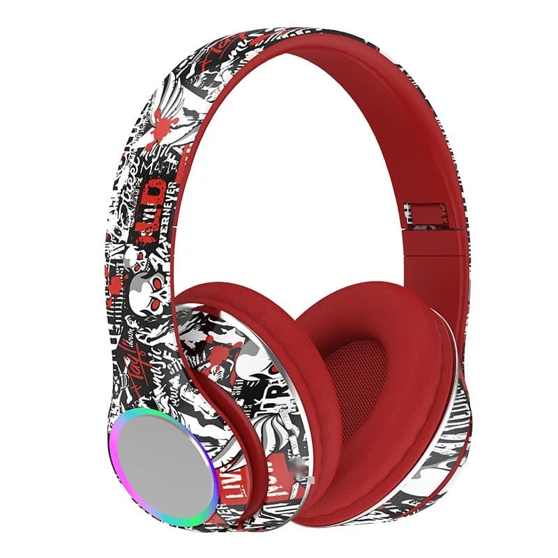 Casque sans fil circum-auriculaire avec radio FM, slot carte TF et design pliable