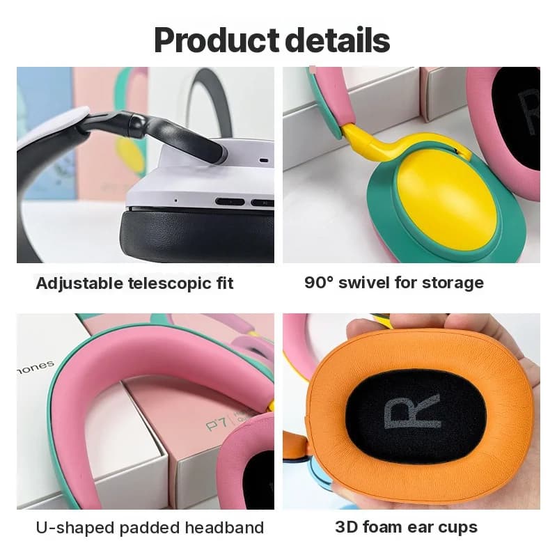Casque sans fil supra-auriculaire Bluetooth avec micro, radio FM, Type-C