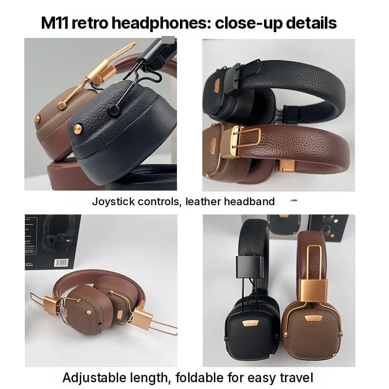 Casque Bluetooth sans fil rétro supra-auriculaire avec modes EQ