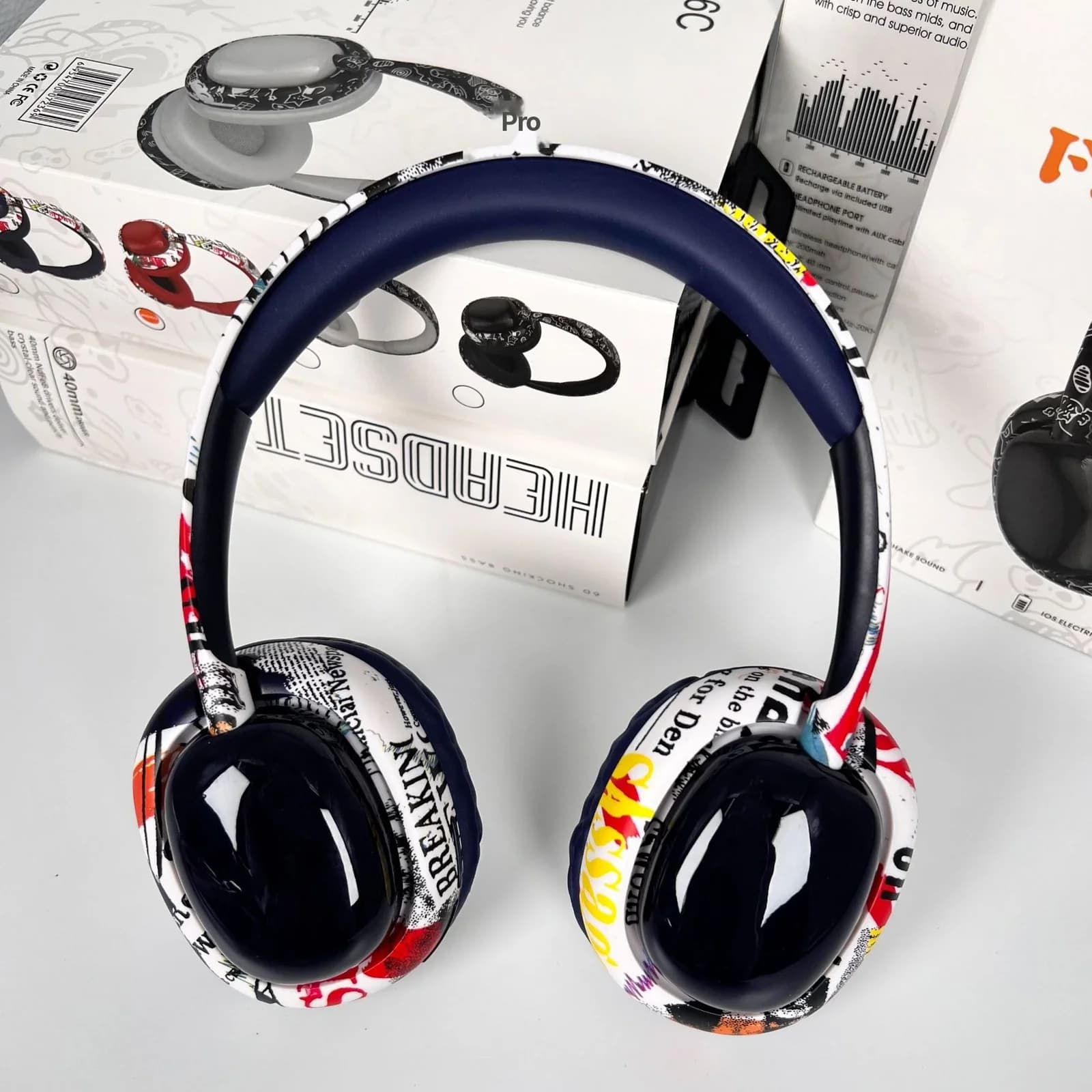 Casque Bluetooth supra-auriculaire avec basses profondes et connectivité sans fil